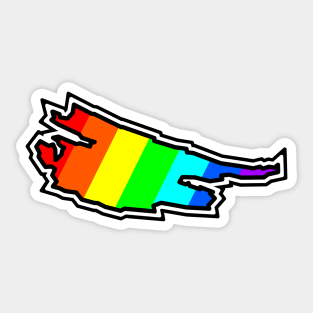 Saturna Island Silhouette in Colourful Rainbow Pattern - Bright Colours - Saturna Island Sticker